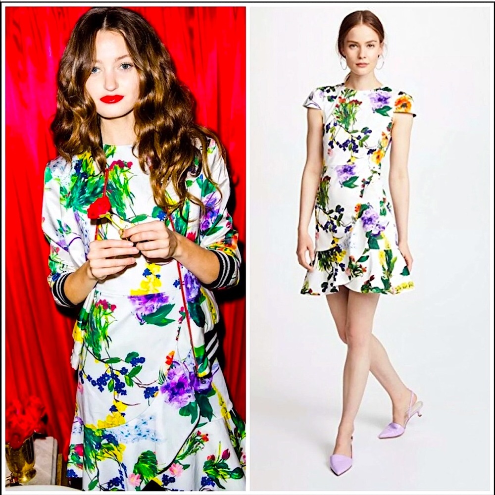 Alice + Olivia Kirby Floral Ruffle Dress
